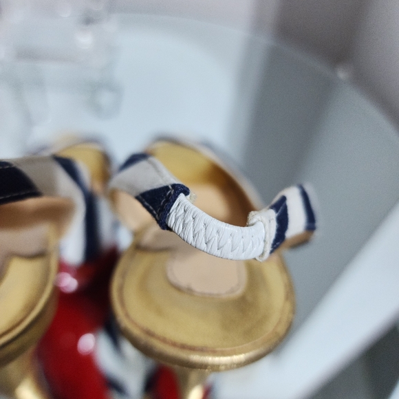 Christian Louboutin Lady Peep Sling 150 Toile Rayee Stripe Pumps Heels Size 35 - Picture 12 of 12